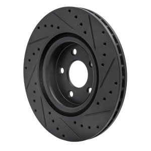 Chevrolet Cobalt Brake Rotor (1) - Front Left - R1 Concepts - Drilled & Slotted - Black - `07-`10